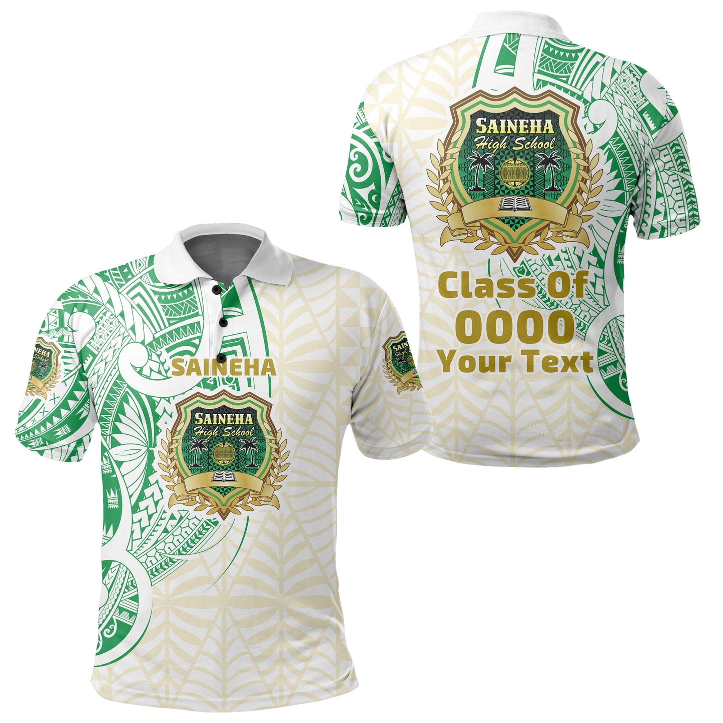 Custom Personalised Saineha Tonga Polo Shirt Tattoo Special - Class of -