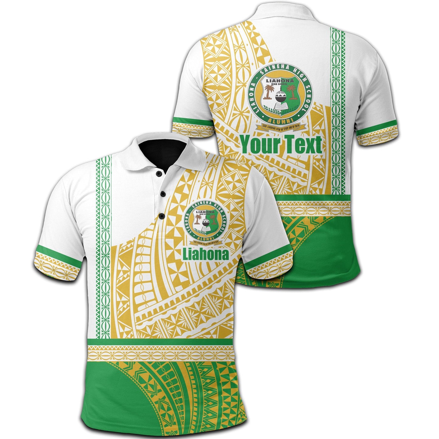 Custom Personalised Liahona Tonga Polo Shirt Polynesian Traditional Style