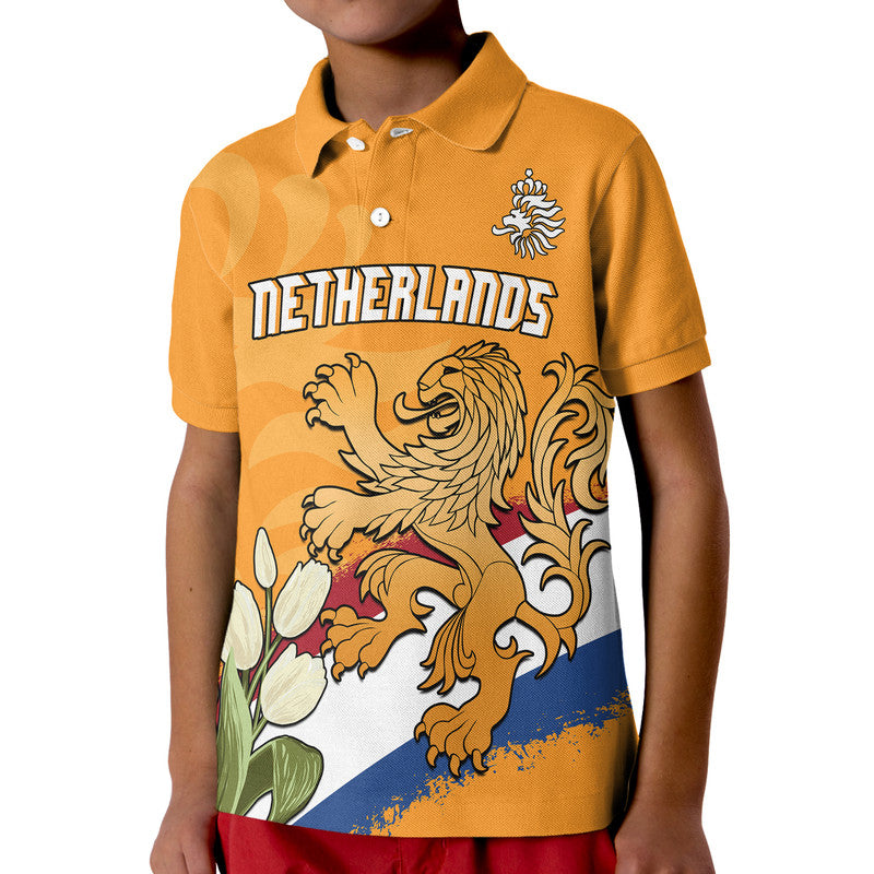 Netherlands Football Flag Mix Tulip Flower Polo Shirt