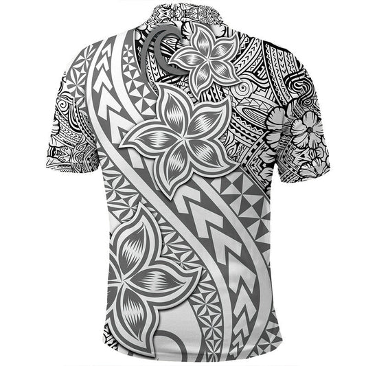 Traditional Polynesian Tribal Tattoo Retro Polo Shirt Grey