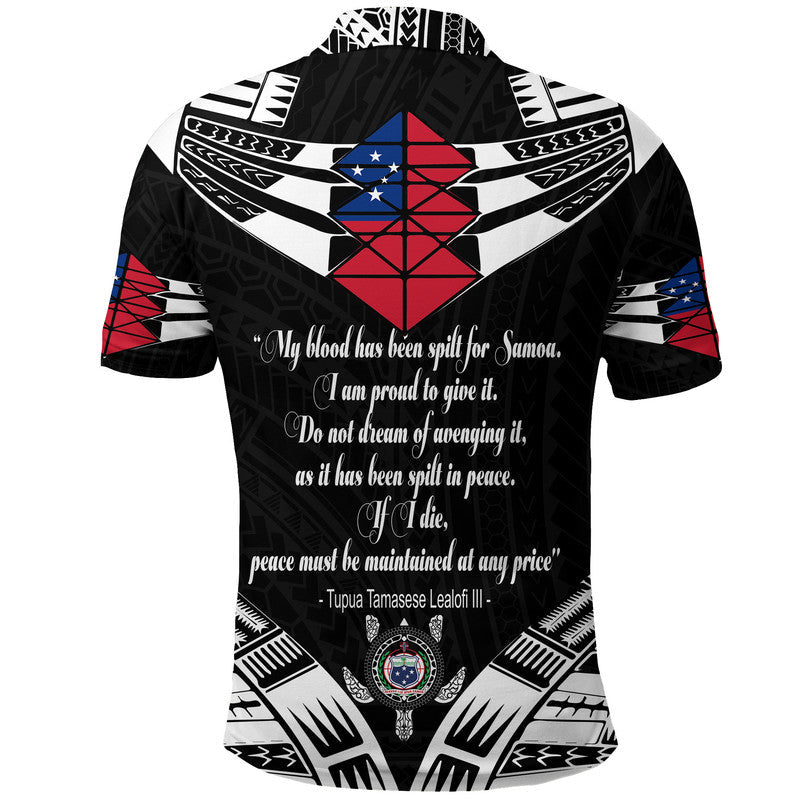 Samoa Black Saturday Polo Shirt 28 Dec 1929 Visual Arts - Black