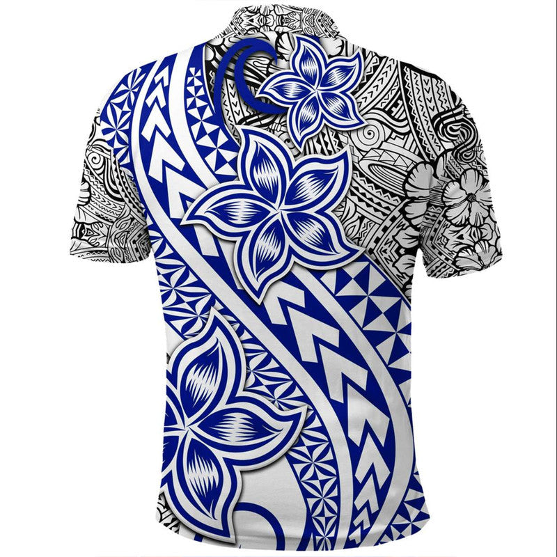 Traditional Polynesian Tribal Tattoo Retro Polo Shirt Blue