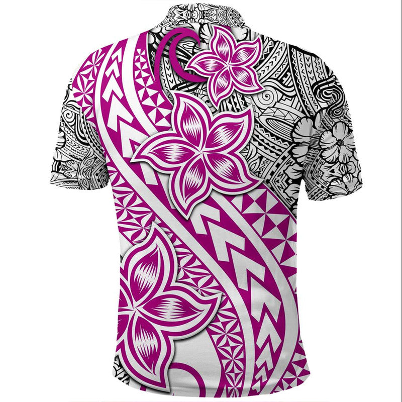 Traditional Polynesian Tribal Tattoo Retro Polo Shirt Pink