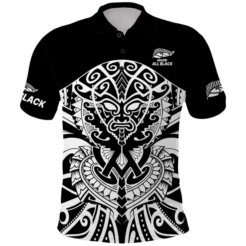 Aotearoa Silver Fern Rugby Sevens Polo Shirt Maori Tribal All Black