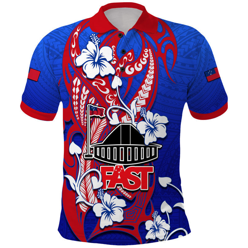Special Samoa FAST Party Polo Shirt Tribal Samoan Hibiscus Design