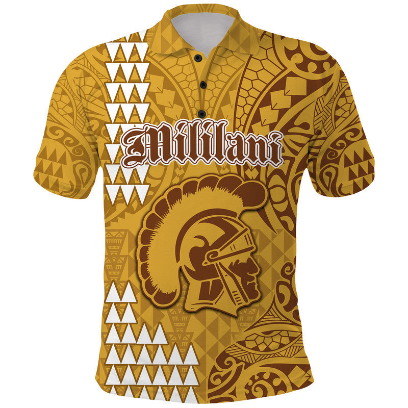 Hawaii Mililani High School Polo Shirt Tribal Kakau