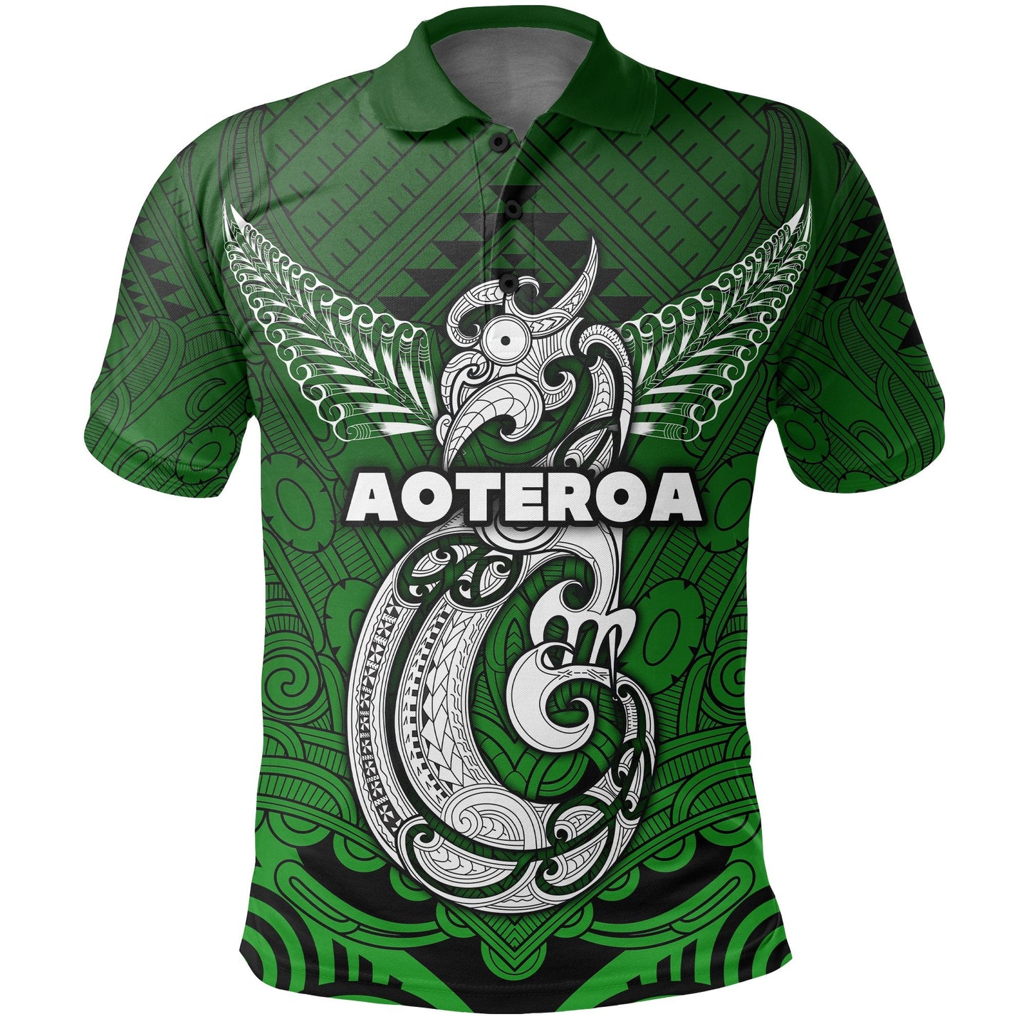 Custom Personalised New Zealand Maori Aotearoa Manania Polo Shirt Simple Sport Style - Green