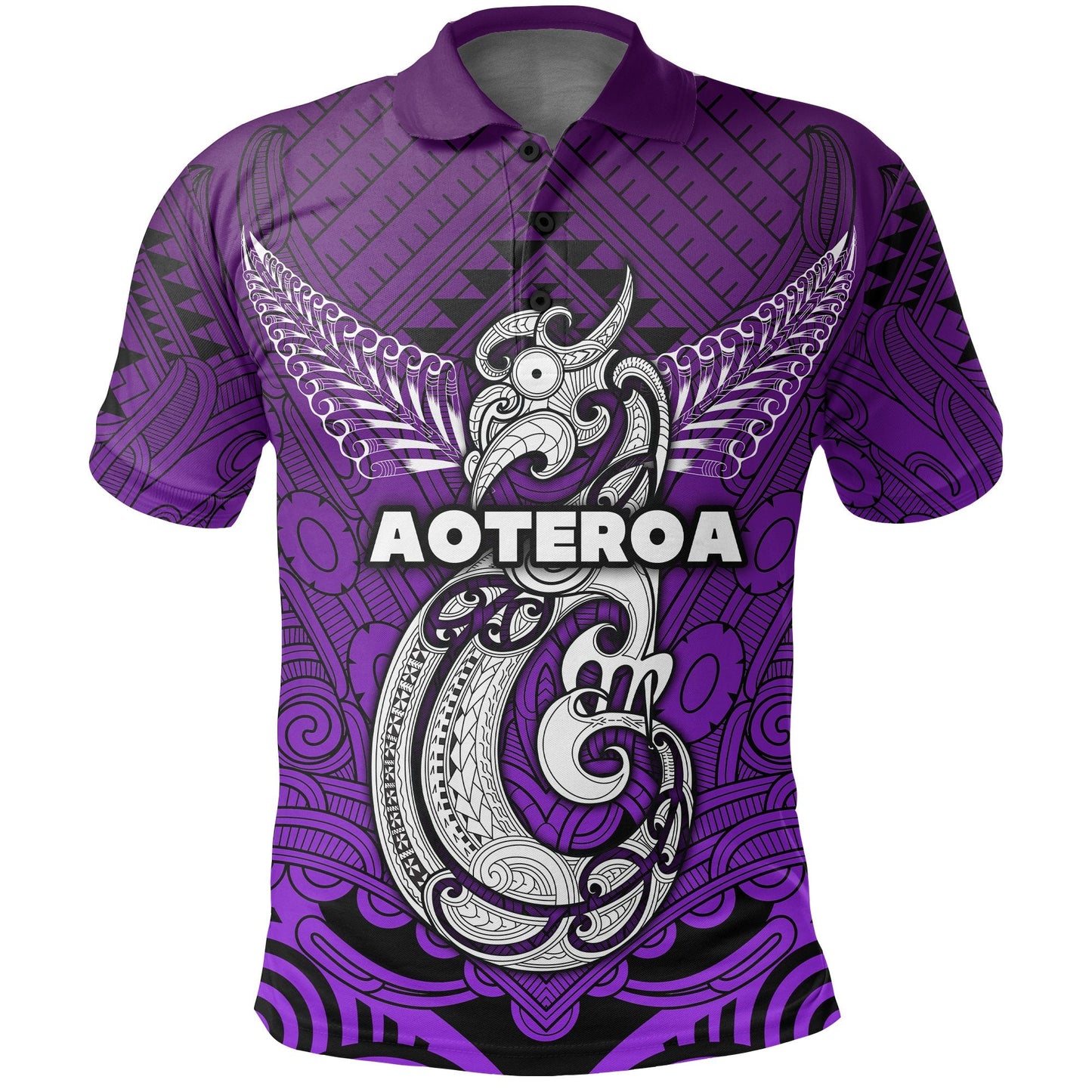 Custom Personalised New Zealand Maori Aotearoa Manania Polo Shirt Simple Sport Style - Purple