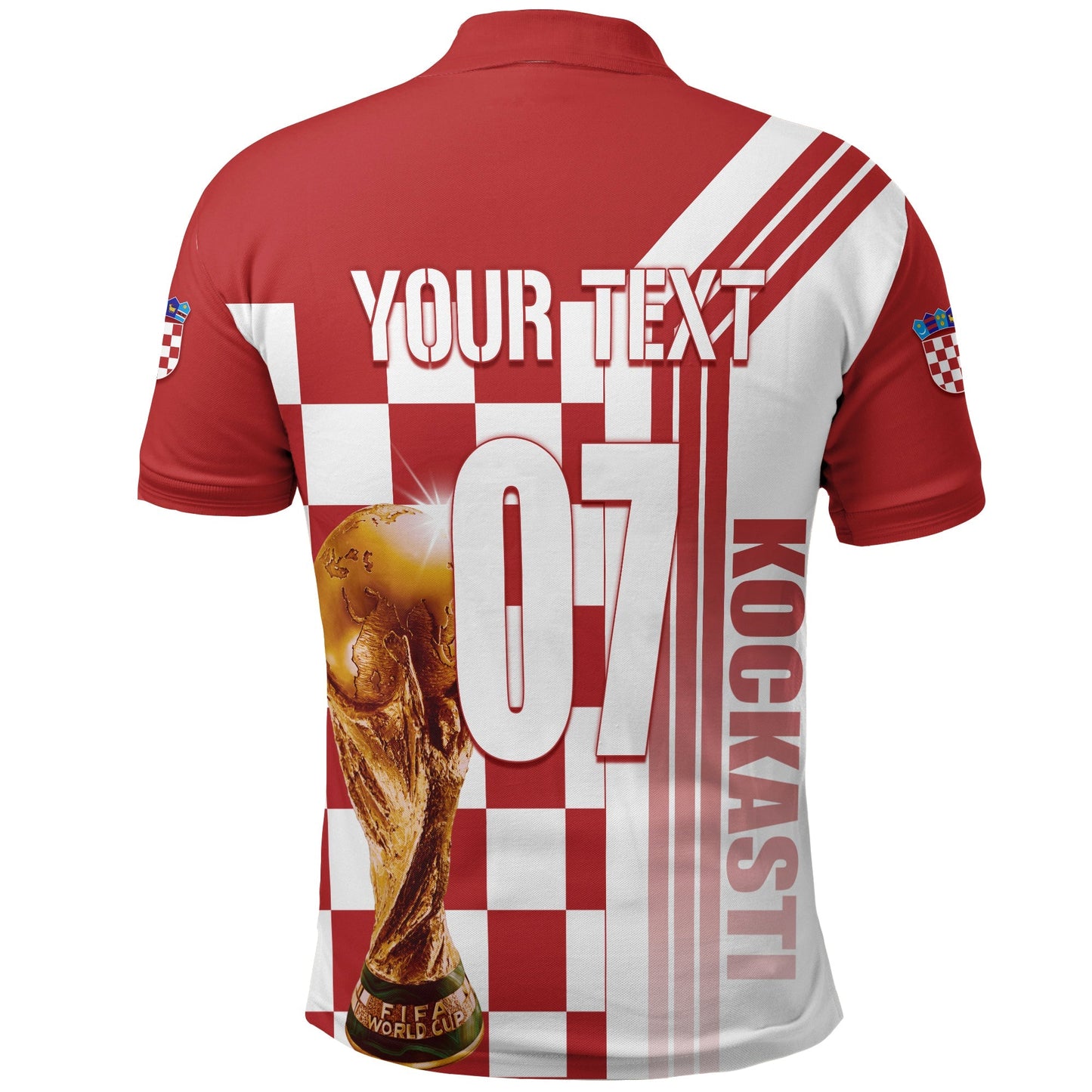Custom Croatia Polo Shirt Football 2022 Kockasti