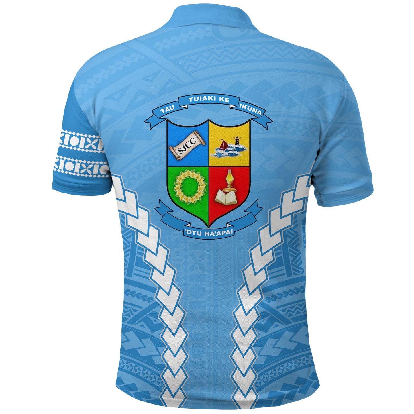 Custom Personalised 'OTU HA'APAI Blue Polo Shirt Mix Polynesian For Girls