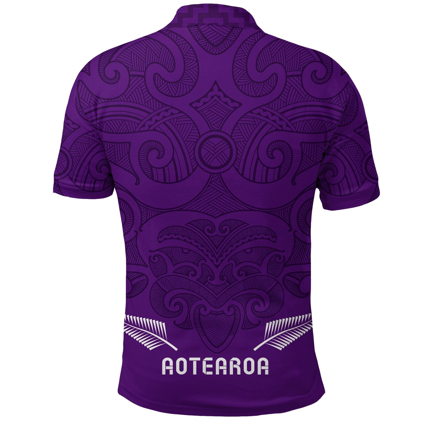 New Zealand Maori 2021 Polo Shirt - Purple Aotearoa Tattoo