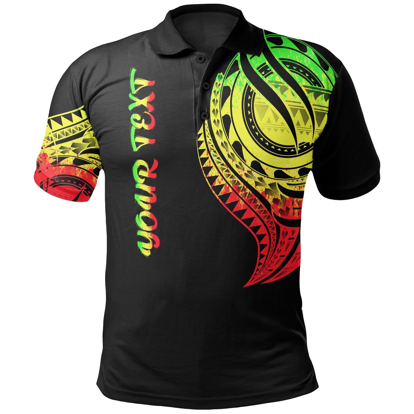 Tonga Custom Personalised Polo Shirt - Tonga Tatau Reggae Patterns