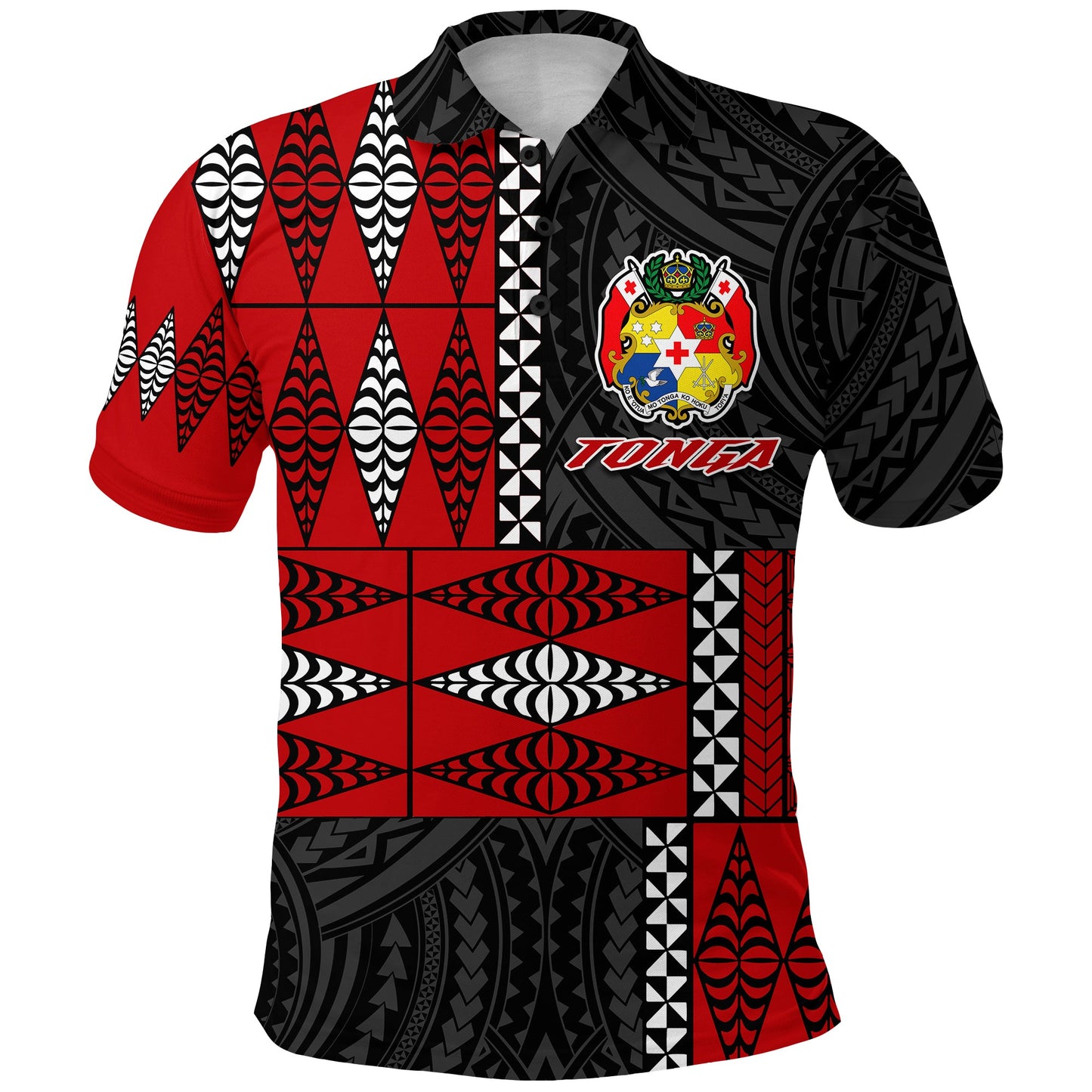 Tonga Polo Shirt Tongan Pattern Mix Polynesian