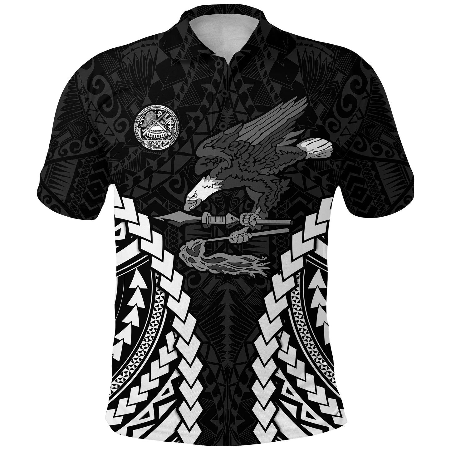 American Samoa Polo Shirt Eagle mix Polynesian