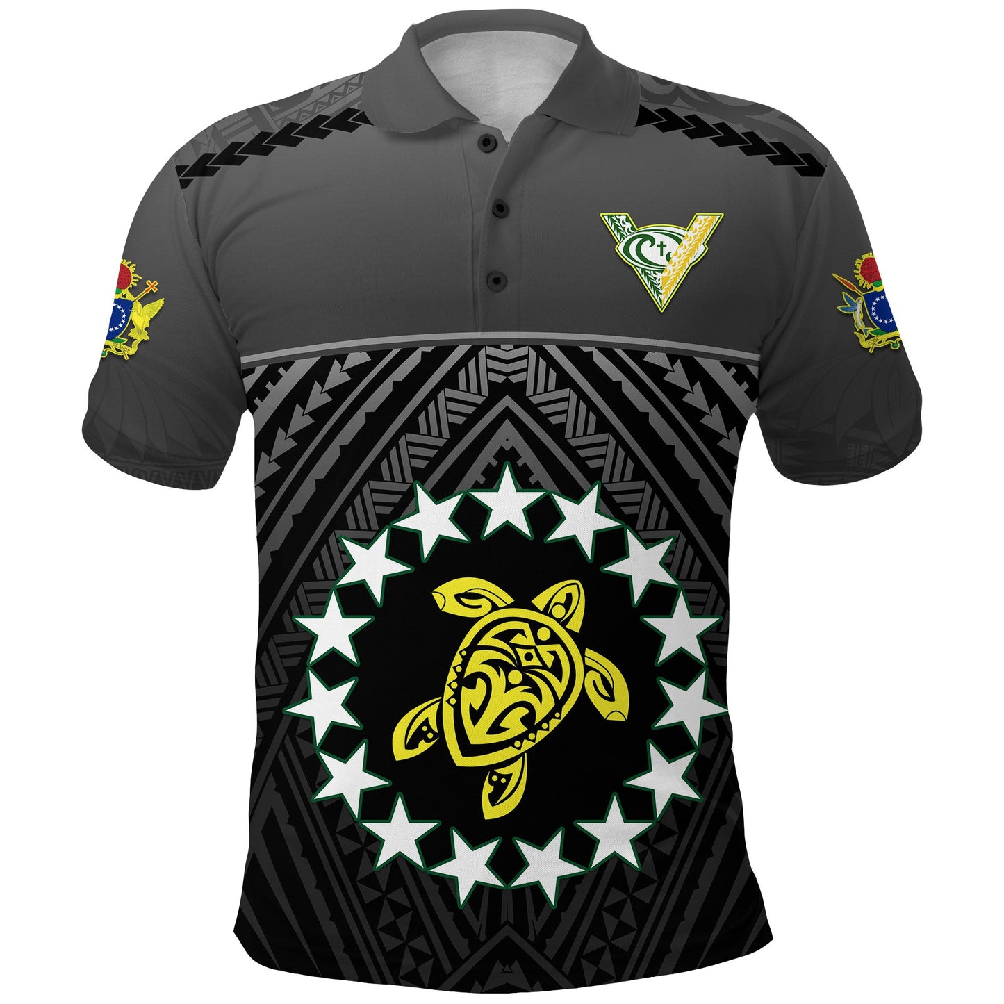 Custom Personalised The Kuki's Polo Shirt Cook Islands Rugby Black - Custom Text and Number