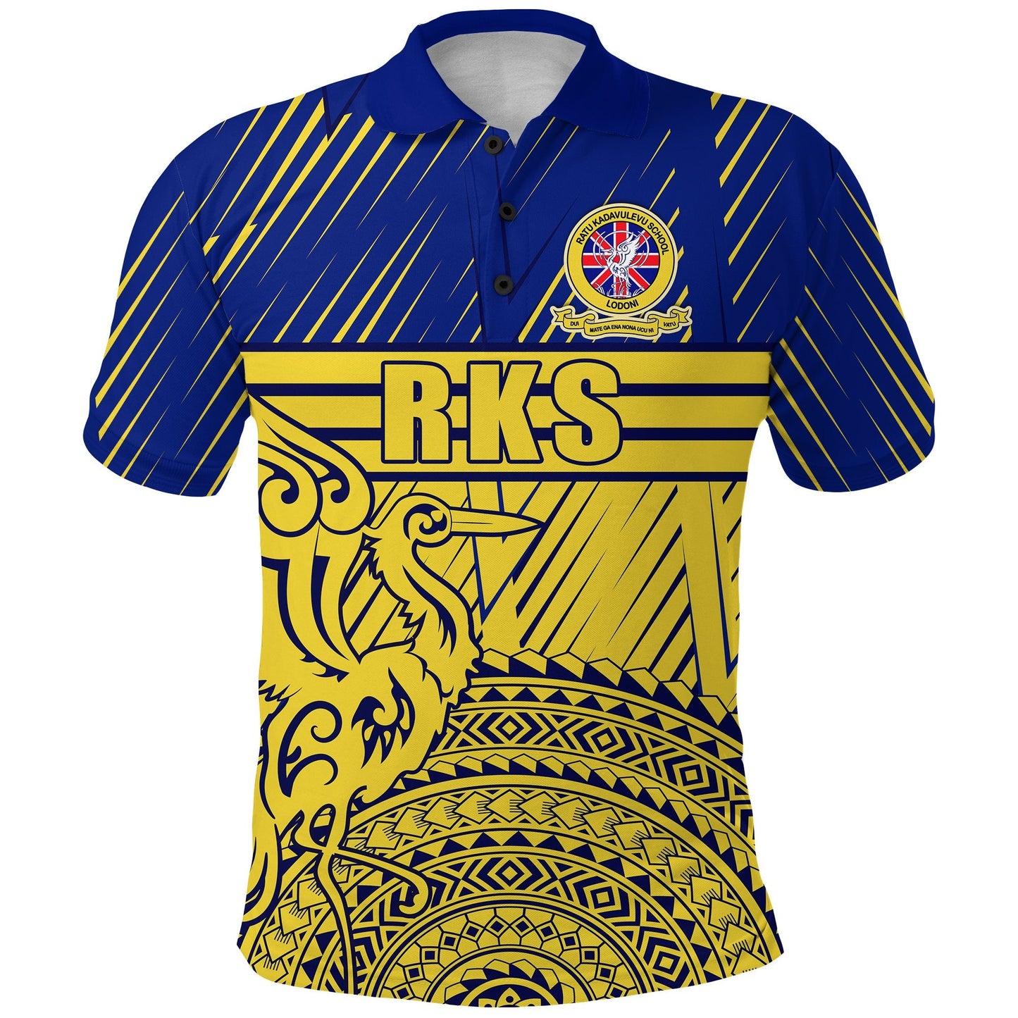 Custom Personalised Ratu Kadavulevu Polo Shirt Golden Heron - Fiji School