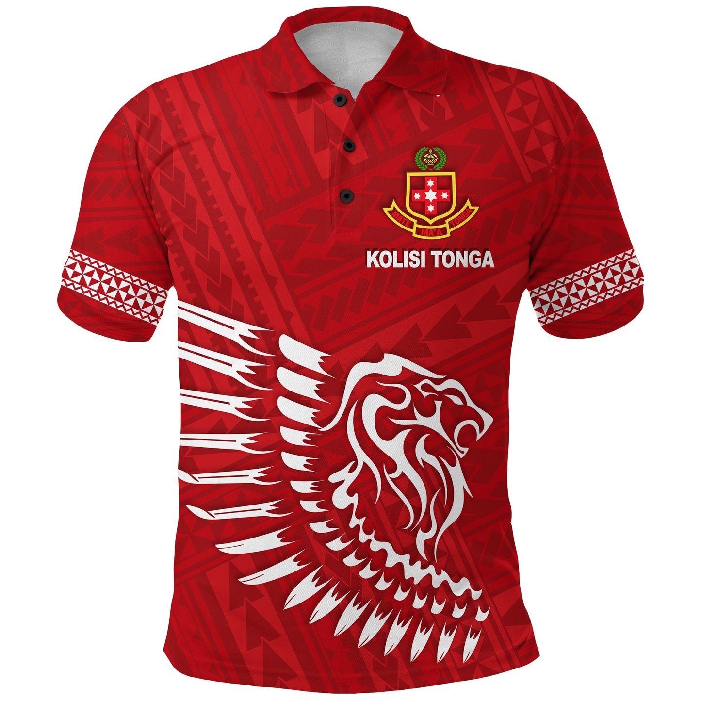 Lion Kolisi Tonga Polo Shirt Polynesian