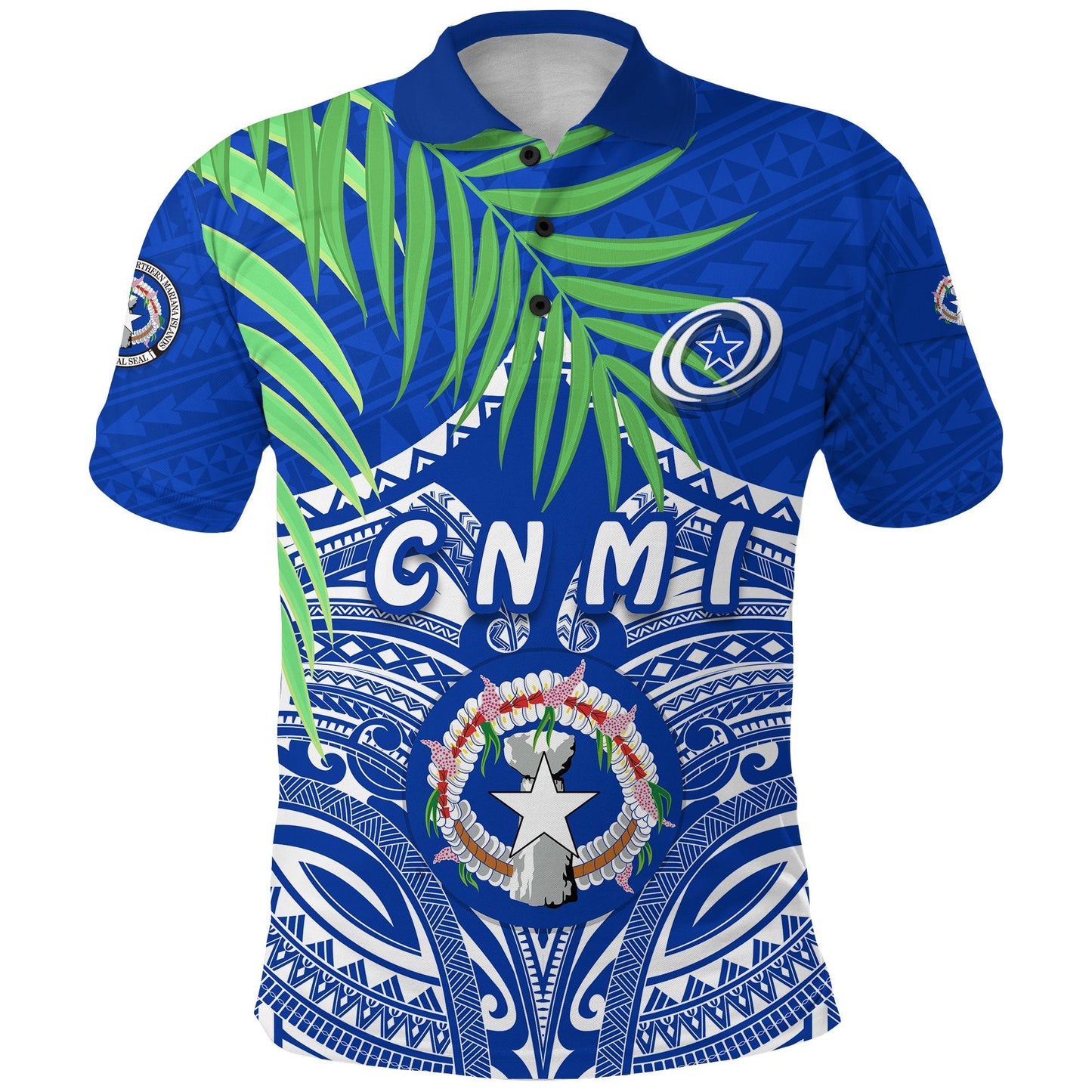 Northern Mariana Islands Rugby Polo Shirt Coconut Leaves Coconut - CNMI
