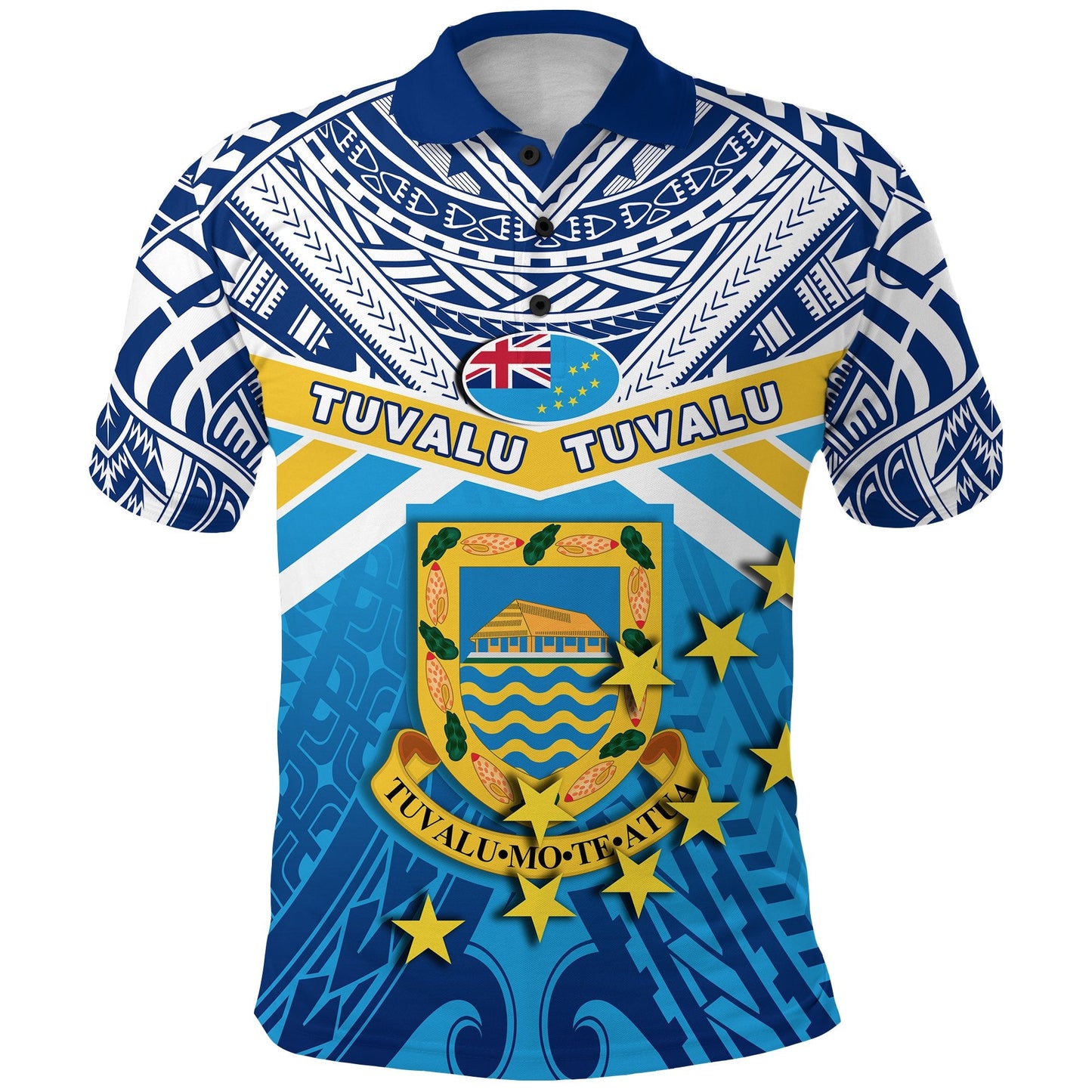 Tuvalu Rugby Polo Shirt Polynesian Flag