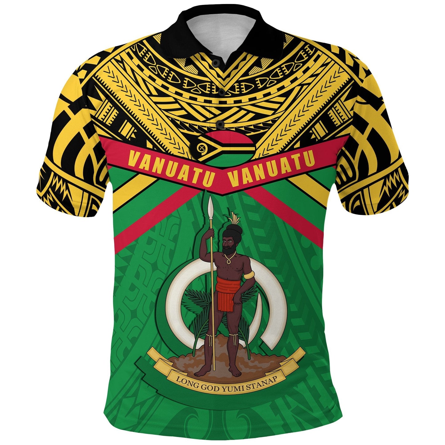 NUMBER 2 Vanuatu Polo Shirt Simple Coat Of Arms Rugby