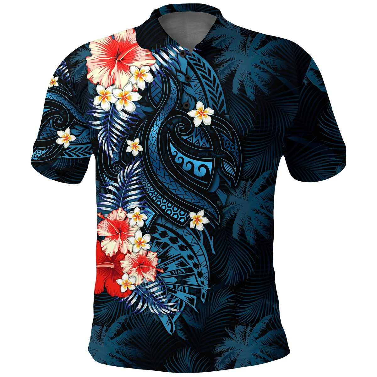 Pitcairn Islands Coconut Tree Turtle Polynesia Polo Shirt -