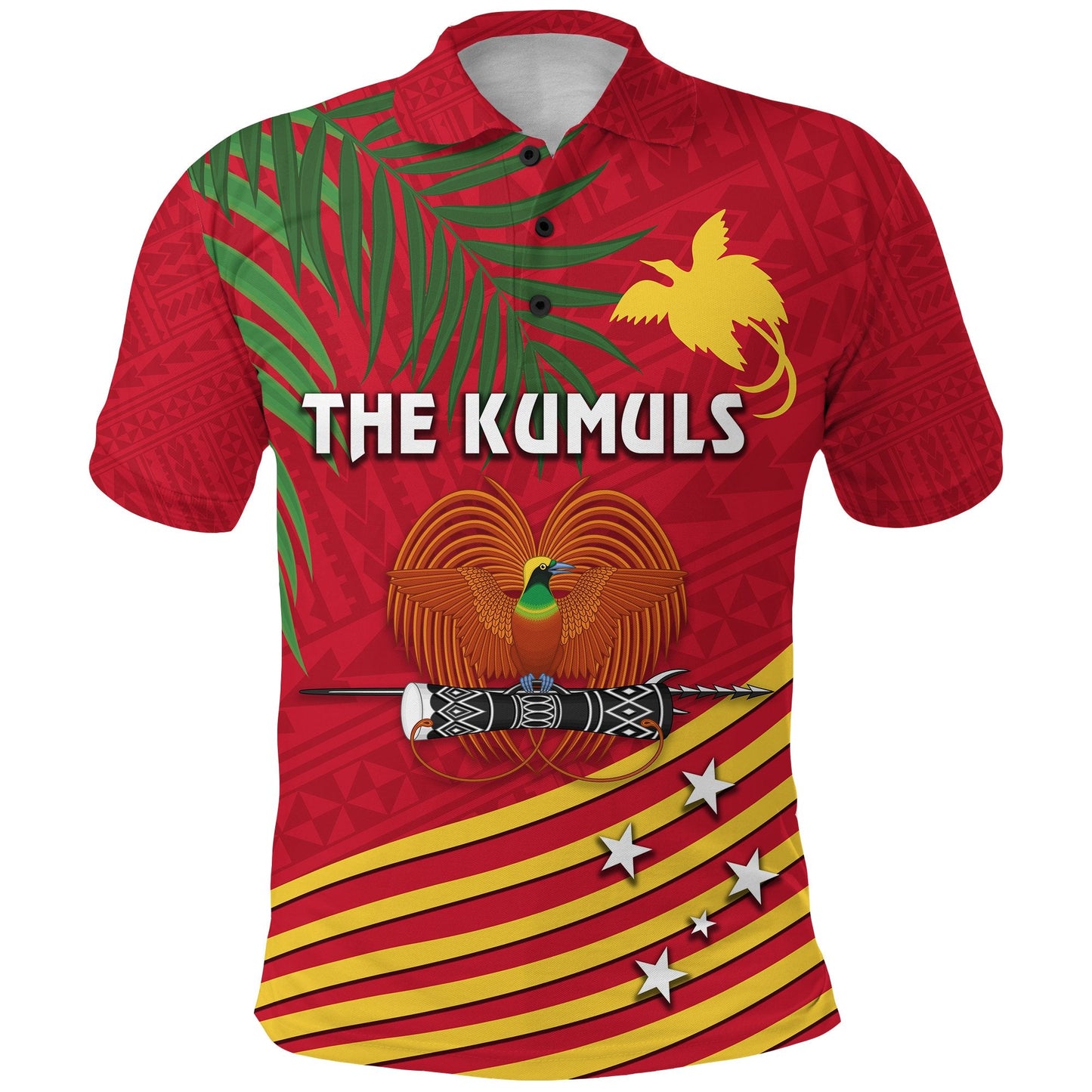 Papua New Guinea Rugby Polo Shirt Coconut Leaves - The Kumuls
