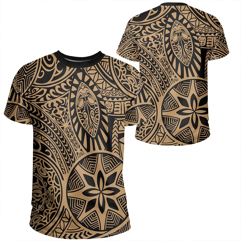Polynesian Hawaiian Style Tribal Tattoo Gold T - Shirt