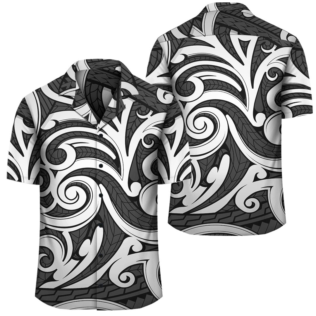 Polynesian Maori Ethnic Ornament Gray Hawaiian Shirt