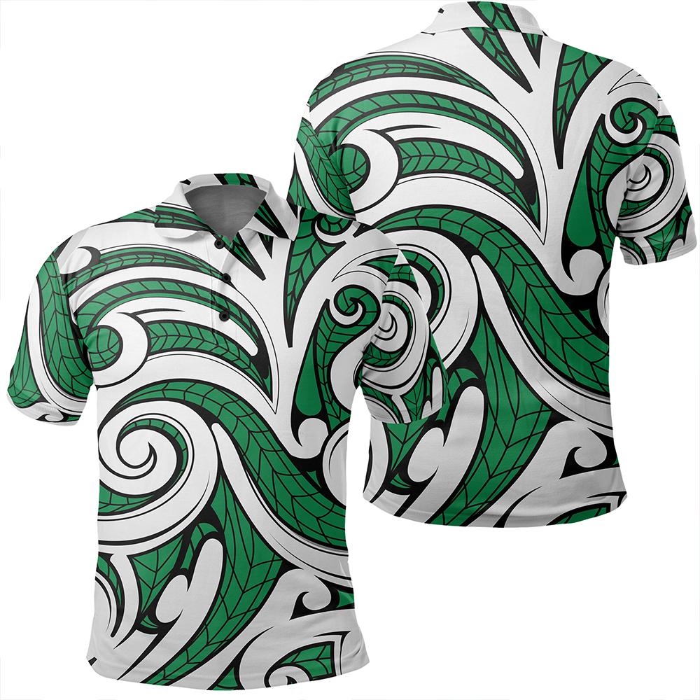 Unisex Polynesian Maori Ethnic Ornament Green Polo Shirt - AH