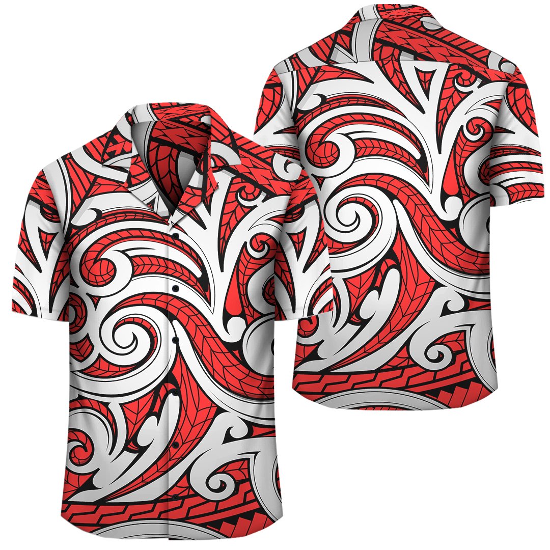 Polynesian Maori Ethnic Ornament Red Hawaiian Shirt