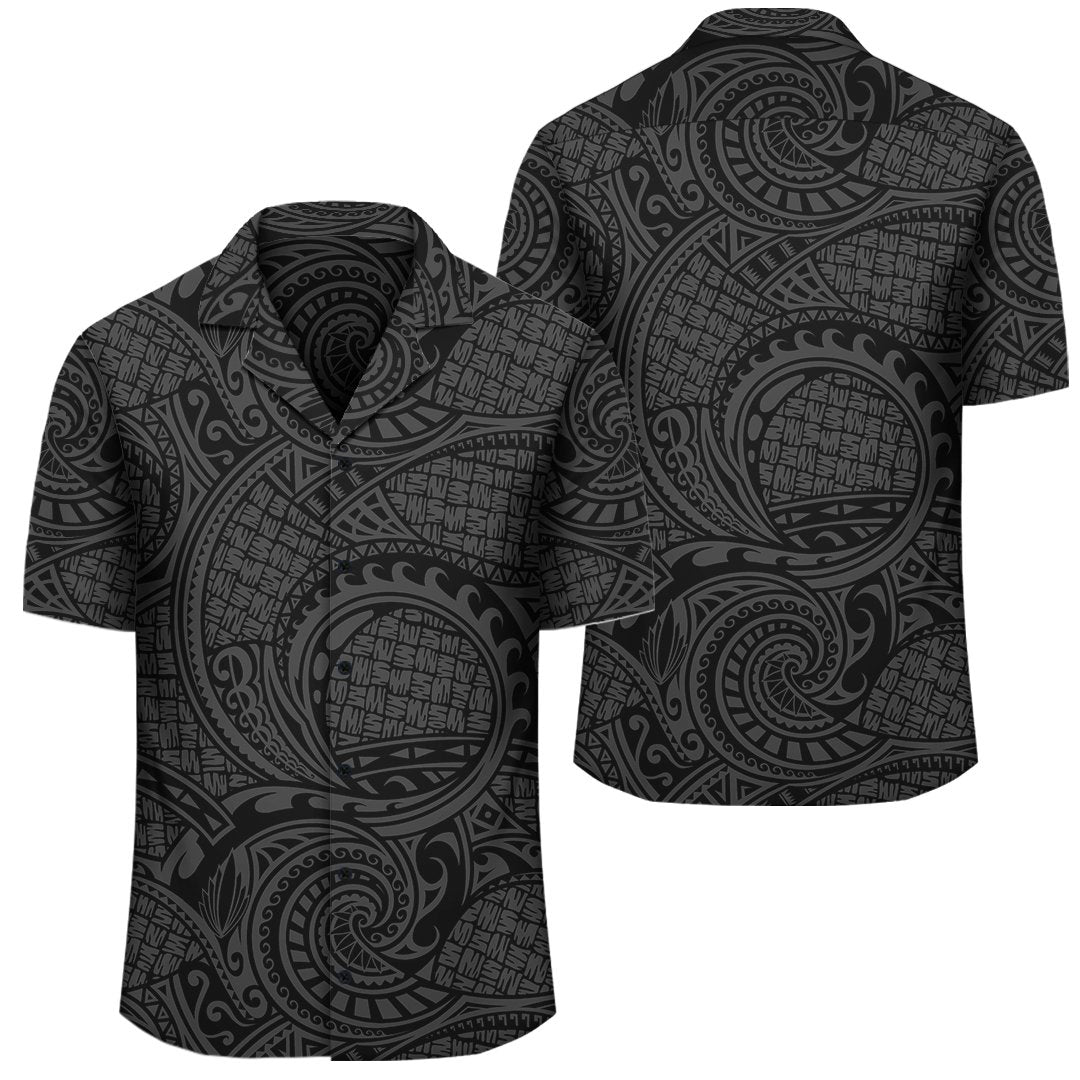 Polynesian Maori Lauhala Gray Hawaiian Shirt