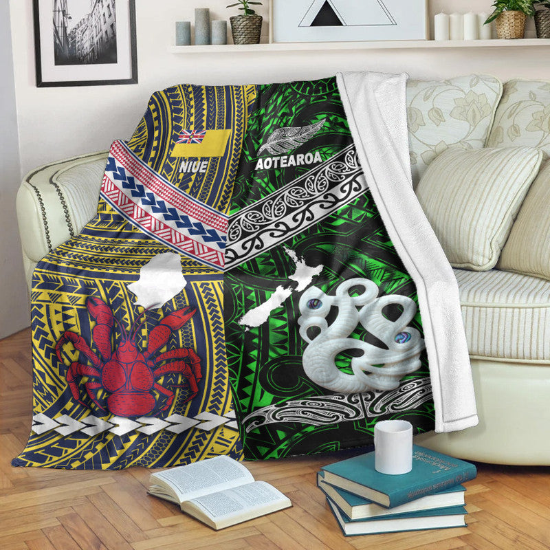 New Zealand And Niue Premium Blanket Together Green