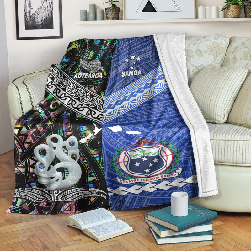 New Zealand And Samoa Premium Blanket Together Paua Shell
