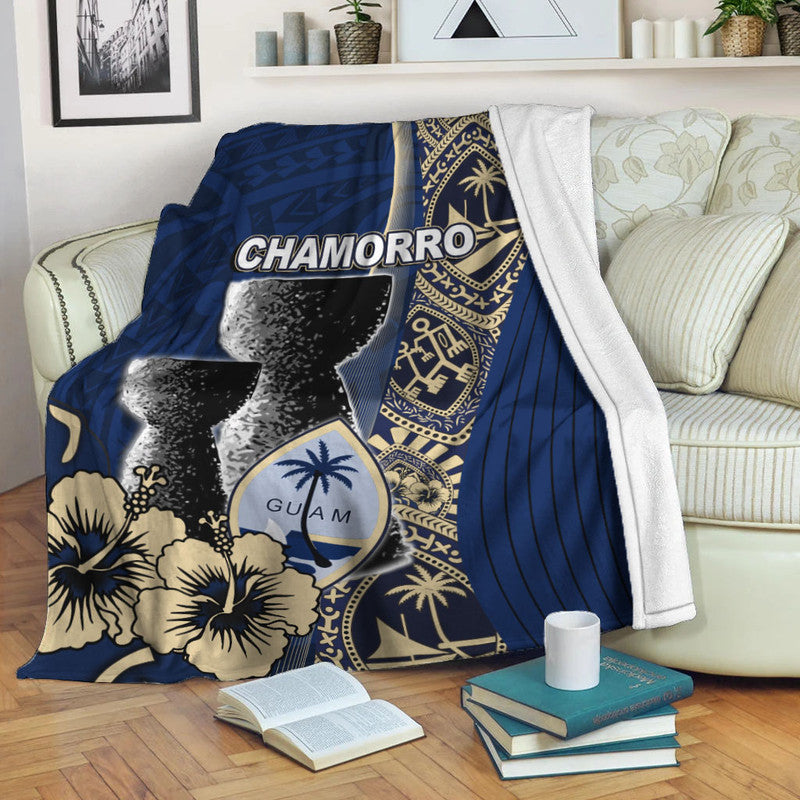 Guam Chamorro Premium Blanket Blue Style