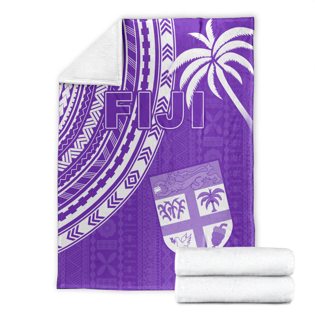 Fiji Rugby Sevens Premium Blanket Fijian 7s Tapa Polynesian Purple