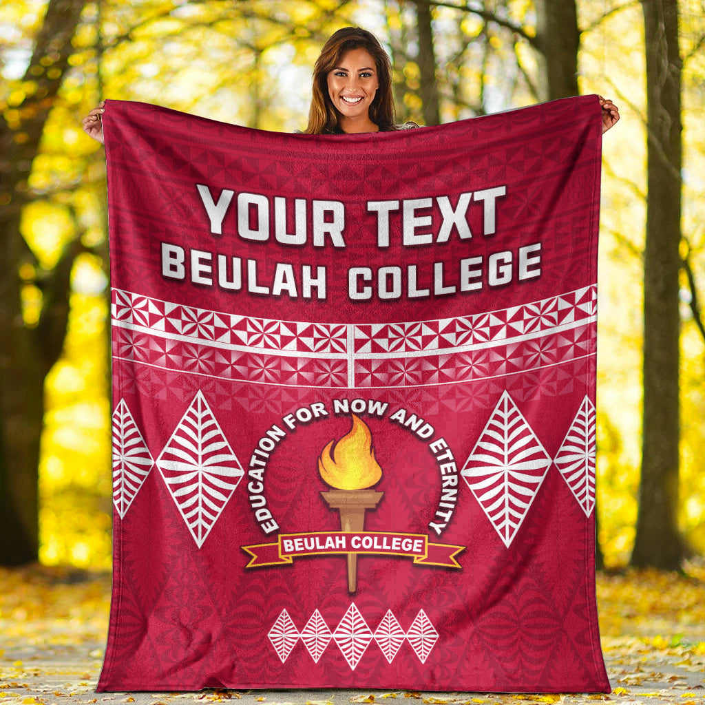 Custom Personalised Beulah College Premium Blanket Ngatu Pattern Tonga