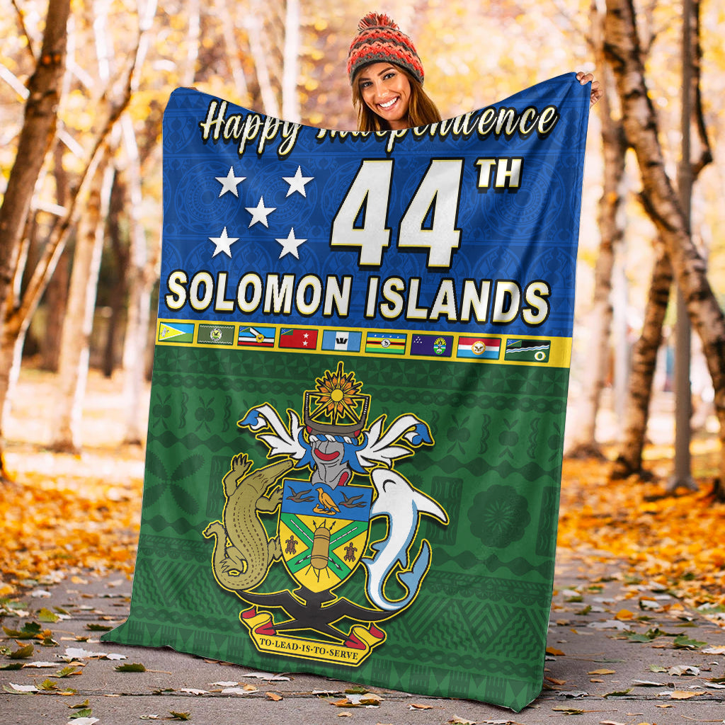 Solomon Islands National Day Premium Blanket Independence Day Tapa Pattern