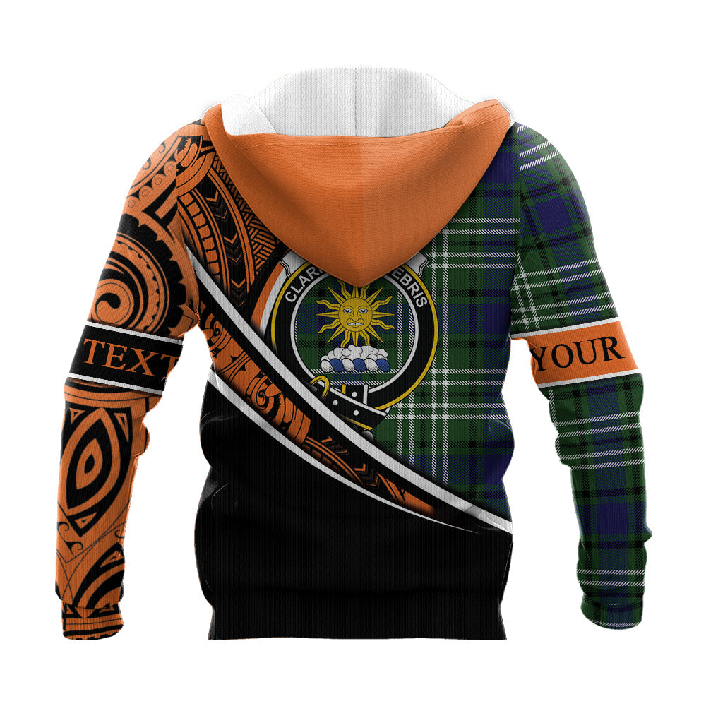 Printivon Purves Knitted Hoodie Pattern Polynesian Custom Text