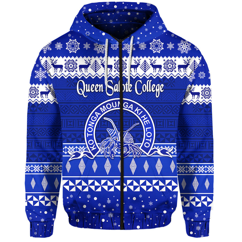 Queen Salote College Christmas Zip Hoodie Simple Style