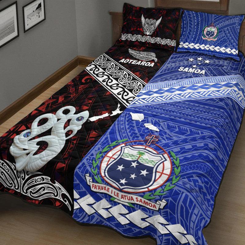 New Zealand And Samoa Quilt Bed Set Together Red