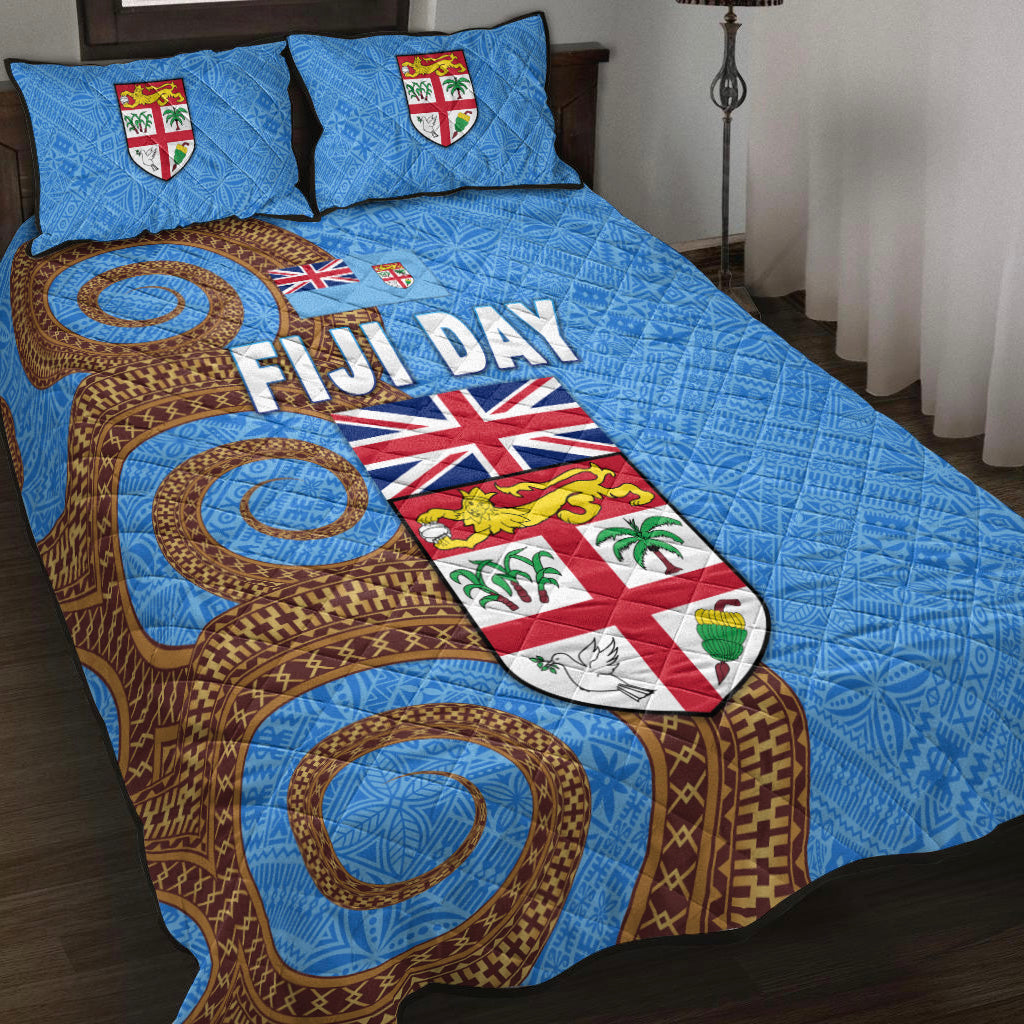 Fiji Day Quilt Bed Set Independence Anniversary Simple Style