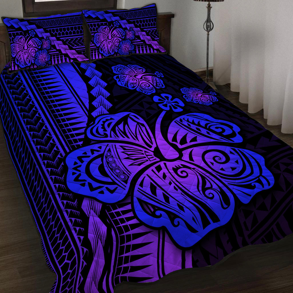 Polynesian Hibiscus Quilt Bed Set Hawaiian Style No.3