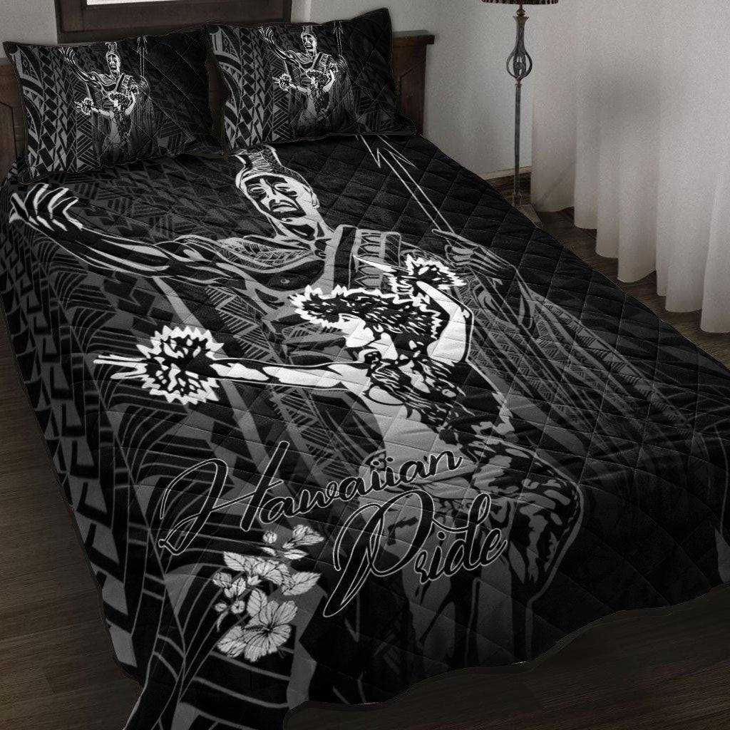 Hawaii Quilt Bed Set King Of Hawaii With Hawaiian Girls White Version