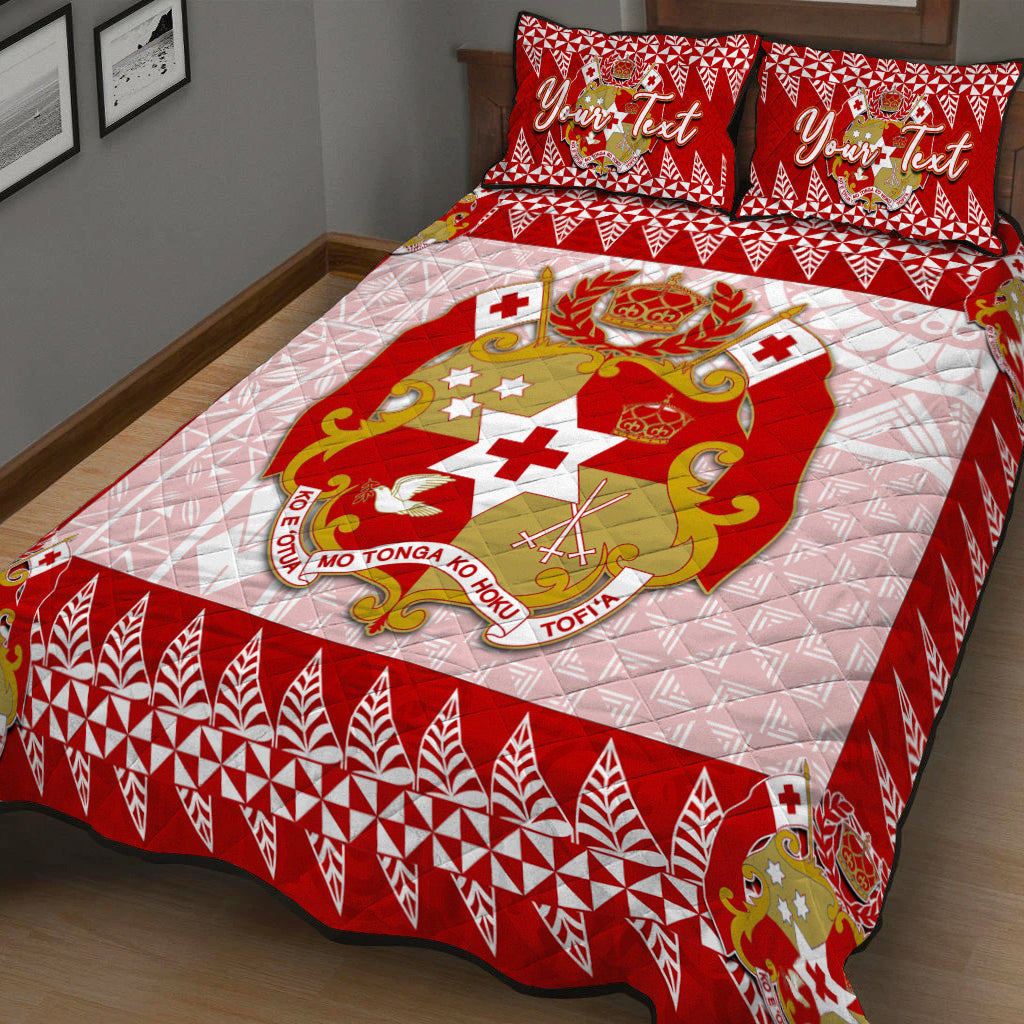 (Custom Personalised) Tonga Quilt Bed Set Red Style