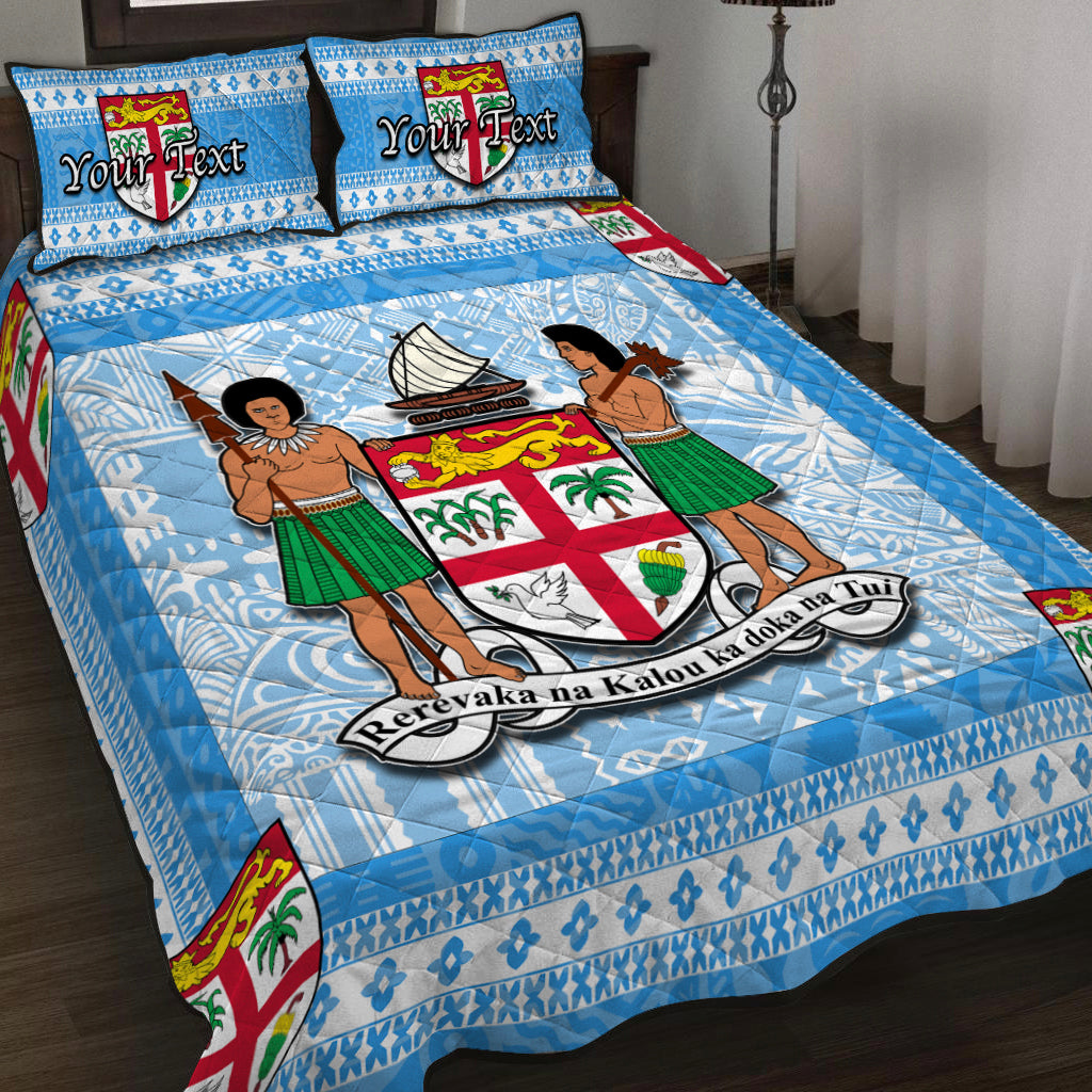 (Custom Personalised) Fiji Quilt Bed Set Blue Style No.1