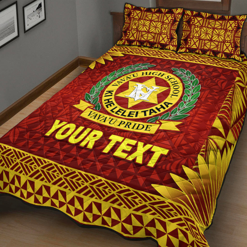 (Custom Personalised) Tonga Vava'u High School Quilt Bed Set Simplified Version Maroon