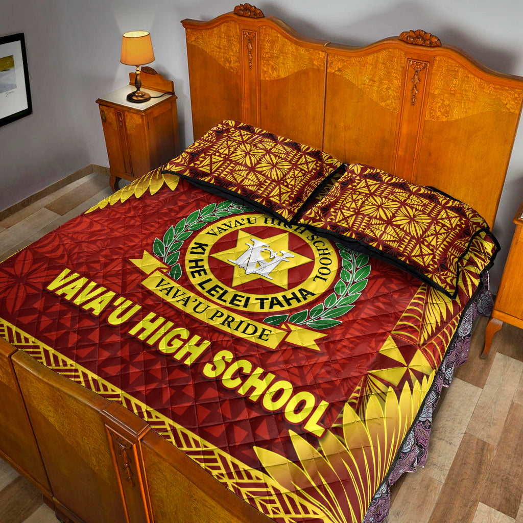 Tonga Vava'u High School Quilt Bed Set Simplified Version Maroon