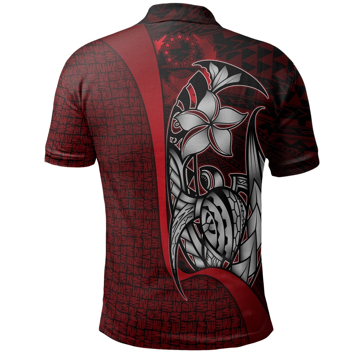 Pohnpei Micronesian Polo Shirt Red - Turtle with Hook