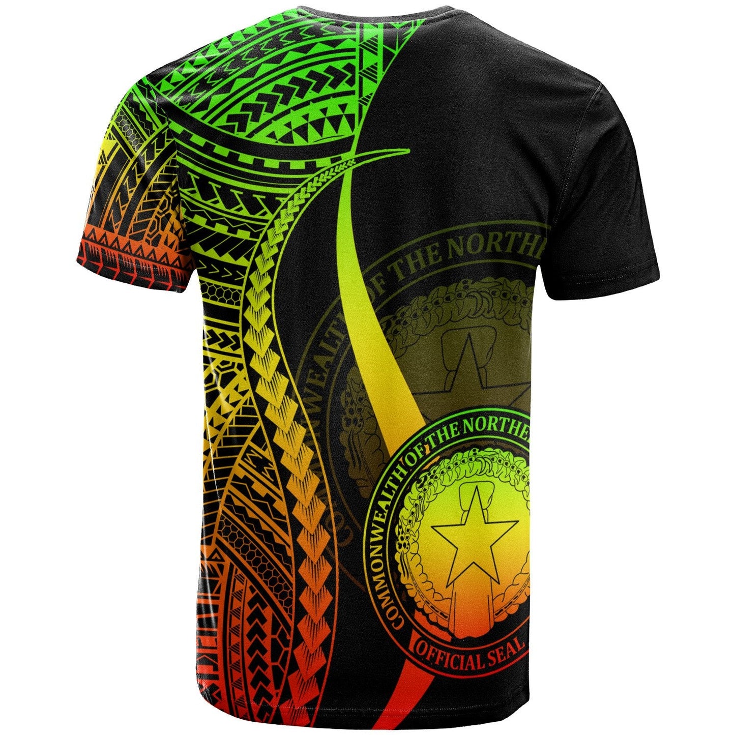 Northern Mariana Islands Custom Personalised T Shirt Reggae Polynesian Tentacle Tribal Pattern