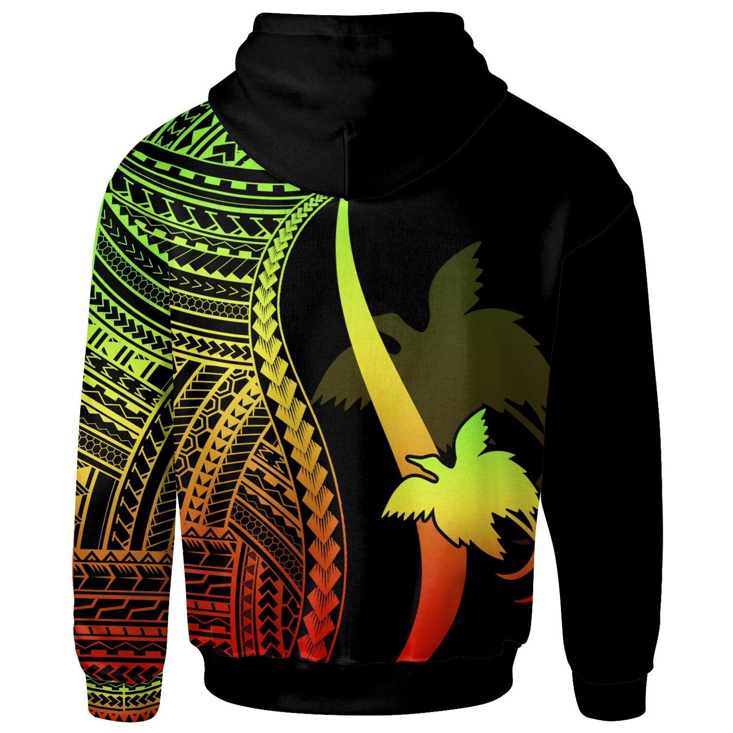 Papua New Guinea Zip Up Hoodie Reggae Tentacle Tribal Pattern